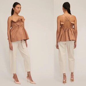 NWT Marissa Webb Spaghetti Strap Jayce Linen Laced Empire Top Amber Size: XS